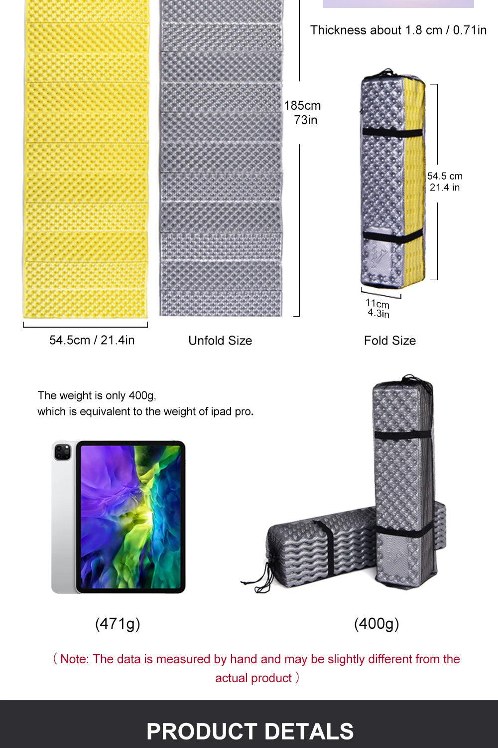 Widesea Portable Camping Mat – Waterproof Foam Sleeping Pad for Travel & Trekking